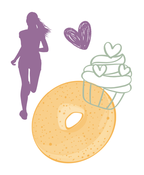 Running Bagels Cupcakes and Hearts